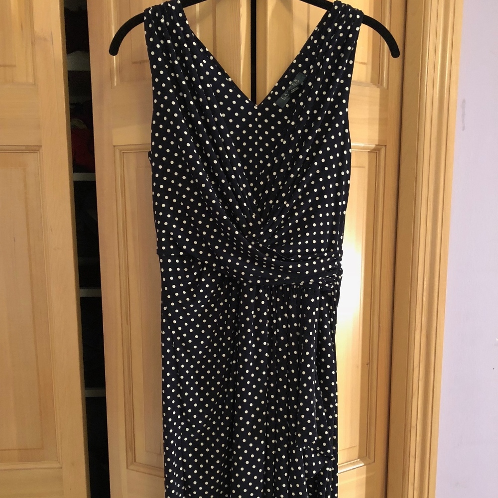 Navy polka dotted Ralph Lauren Classy Dress